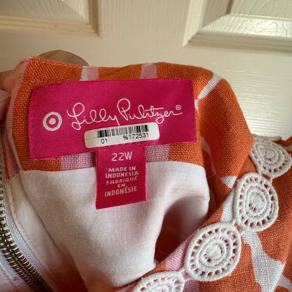 Lilly Pulitzer X Target Sleeveless Orange and Pink Women's Dress. Size 22W - Picture 5 of 5
